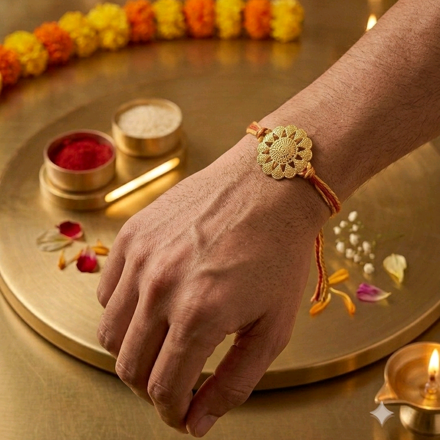 Floral Mandala Silver Rakhi